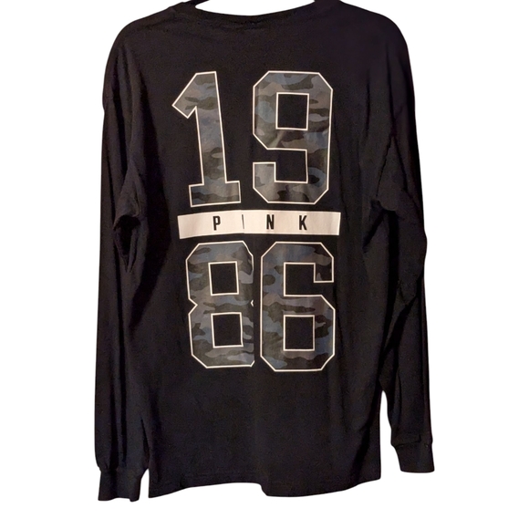 PINK Victoria's Secret Black Camo Long Sleeve Tee - Picture 1 of 6